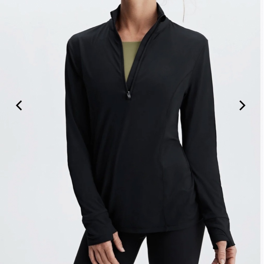 Fabletics NWT Black Phoenix Half Zip Mid-Layer Jacket